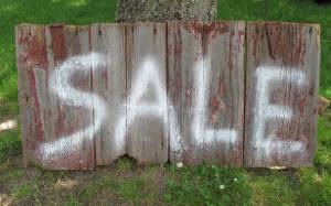The previous renters left this spray painted SALE sign, which ended up being the star of my Craig's List ads for for the stuff we needed to clear out.